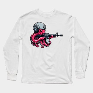 Tactical Octopus Adventure Tee: Where Intelligence Meets Style Long Sleeve T-Shirt
